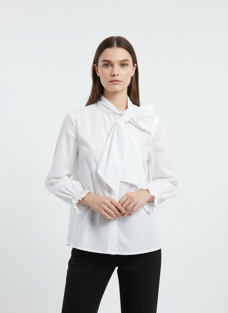 Persona con blusa blanca